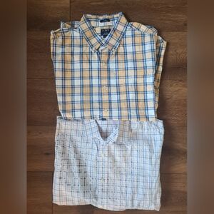 J. Crew 2 Men's Button Down Plaid Dress Shirts sz L